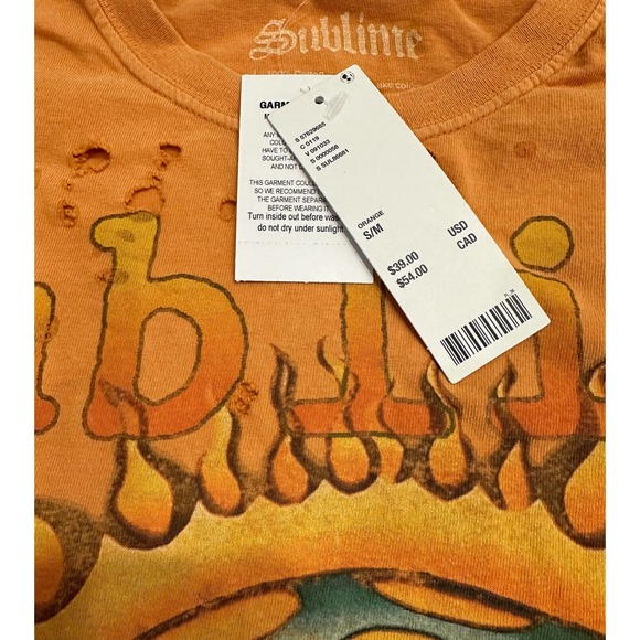 Urban Outfitters Women's X Sublime Distressed With Holes Oversized Tee T-Shirt - Picture 5 of 6